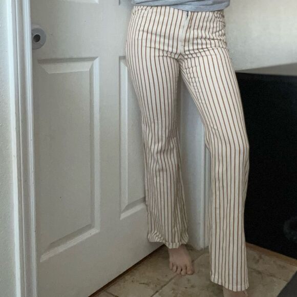 Anthropologie Kellie Striped Flare Leg Pants Size 27 - Picture 5 of 8